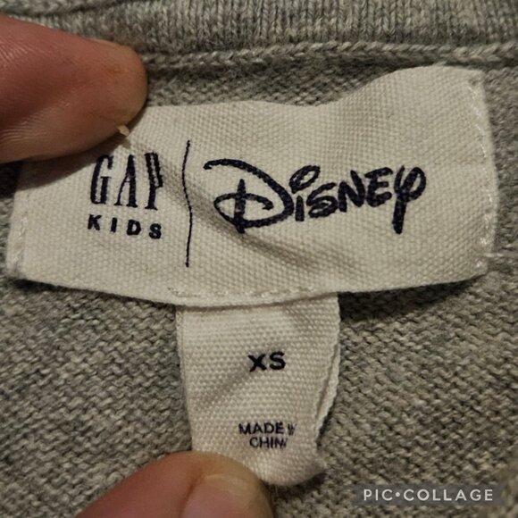 Disney Gap Mickey Mouse Sequin Hooded Sweater Grey Pullover Fall Size XSmall - Picture 5 of 8